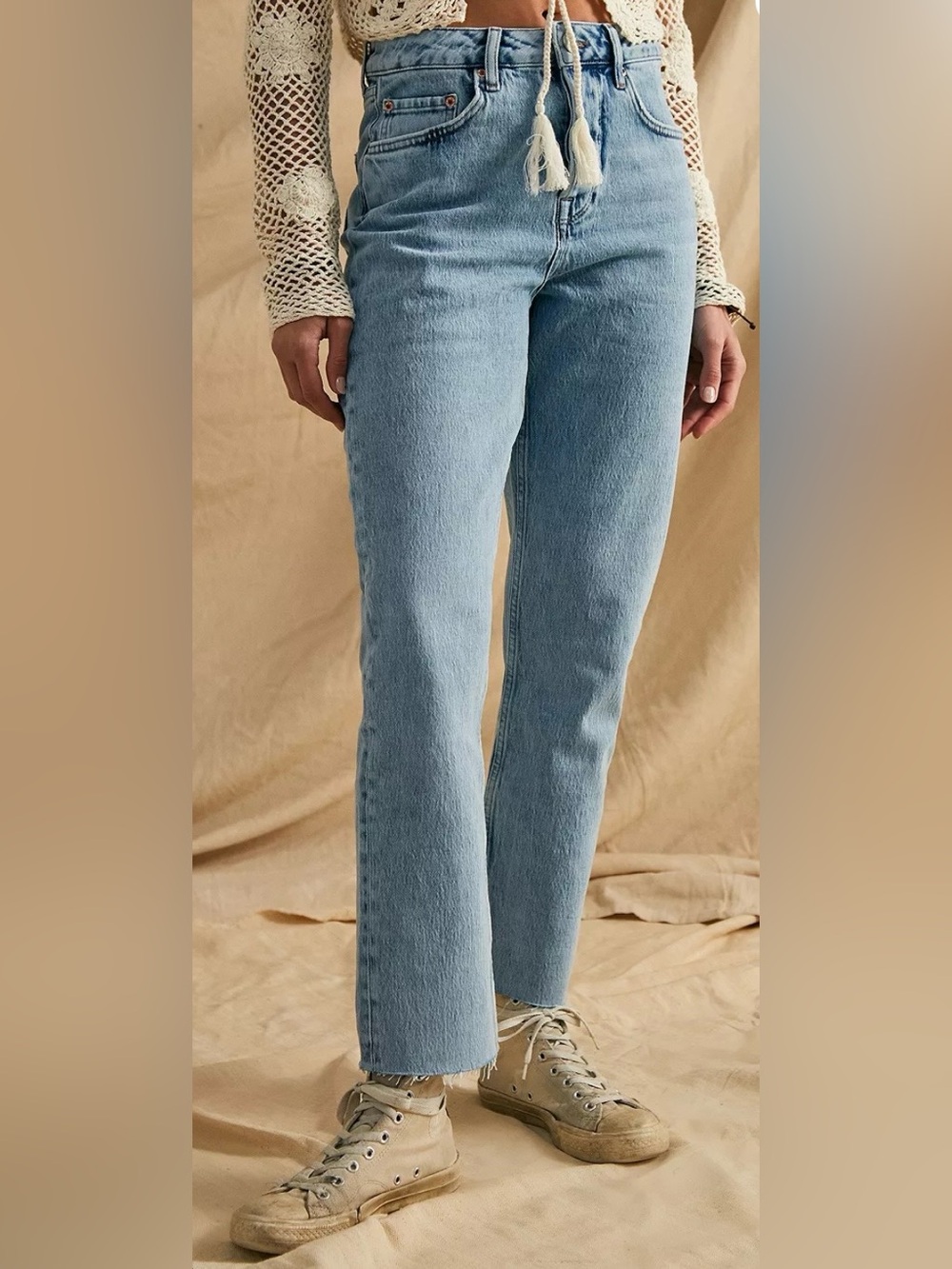 URBAN OUTFITTERS: Dillon Light Blue High-Rise Straight Jeans Women's Classic Fit